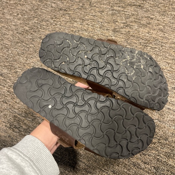 Birki's SANTOSA Cross Strap Slide Sandal  Womens 7 Men’s 5 Color: Brown - Picture 7 of 10